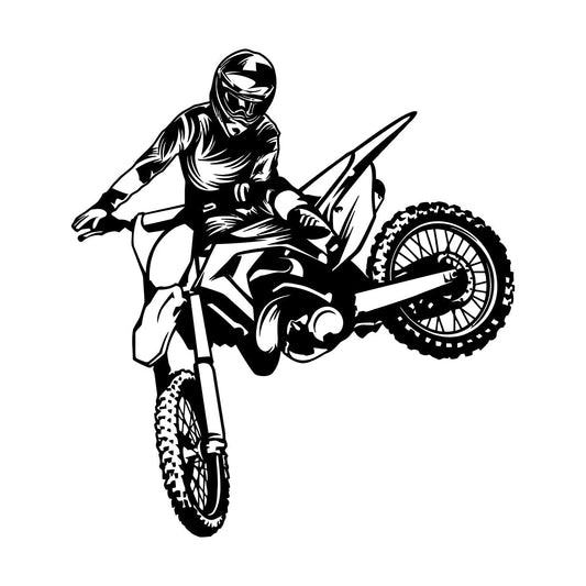 Mural And Wall Vinyl Decal Biker Freestyle Motorcycle Speed Extreme Sports Easy Installation