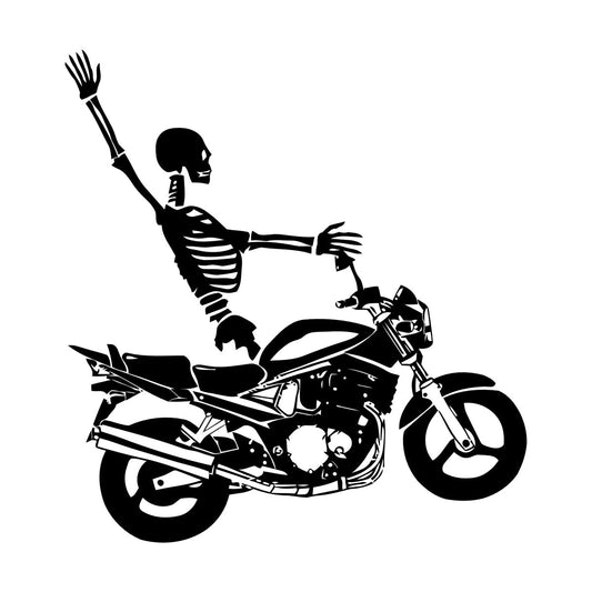 Vinyl Art Sticker Ghost Biker Gang Motorcycle Halloween Bike Waterproof
