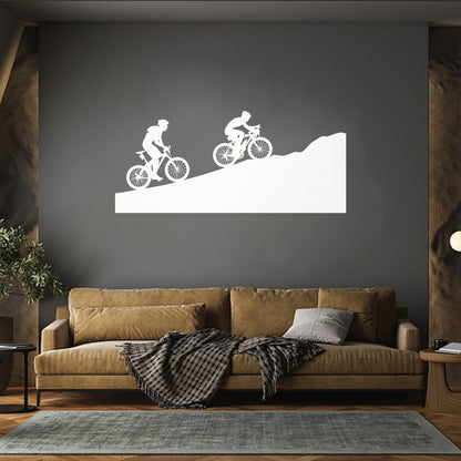 Healthy Lifestyle Cyclists Bicycle Riders Mountain Lettering Decals Personalized Customization