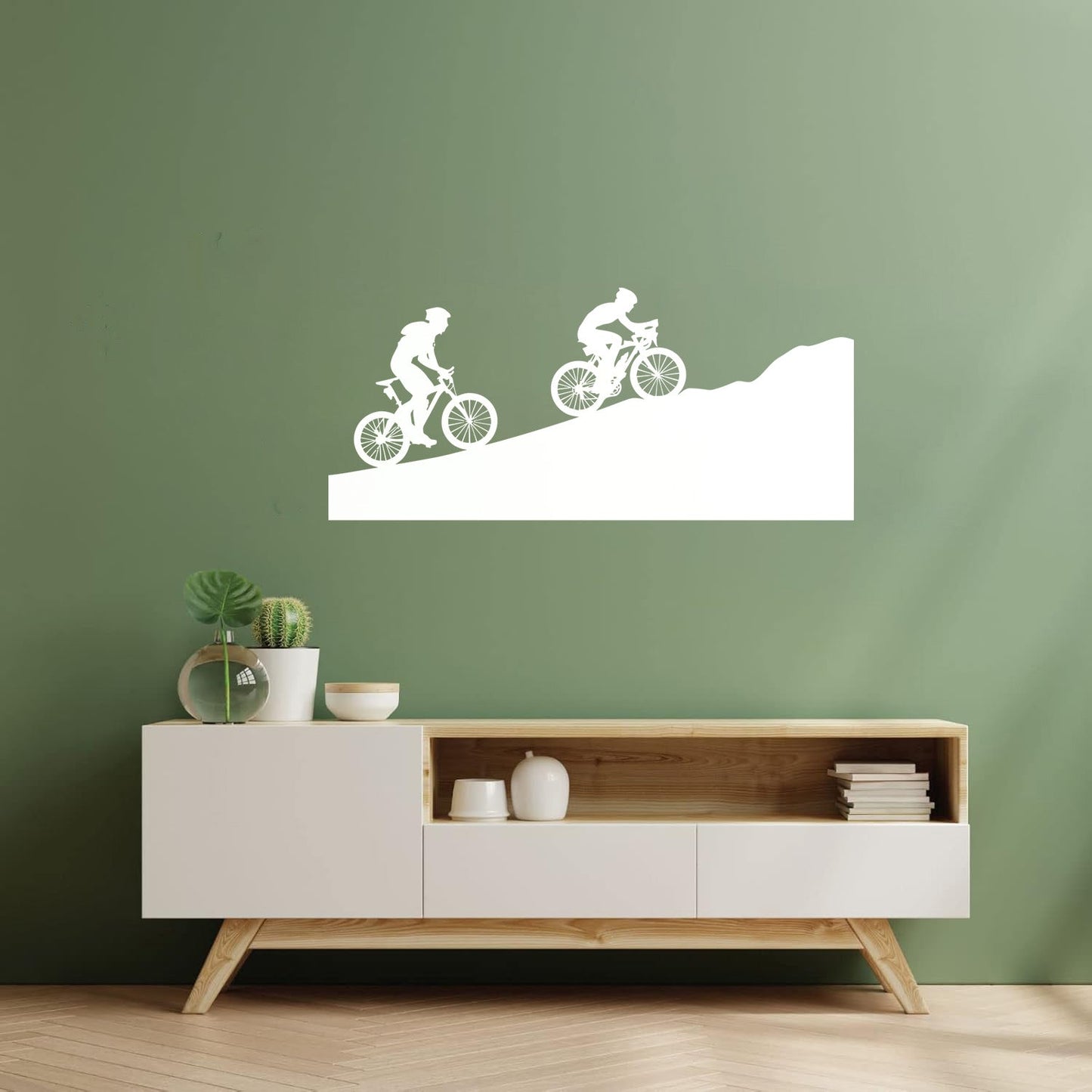 Healthy Lifestyle Cyclists Bicycle Riders Mountain Lettering Decals Personalized Customization