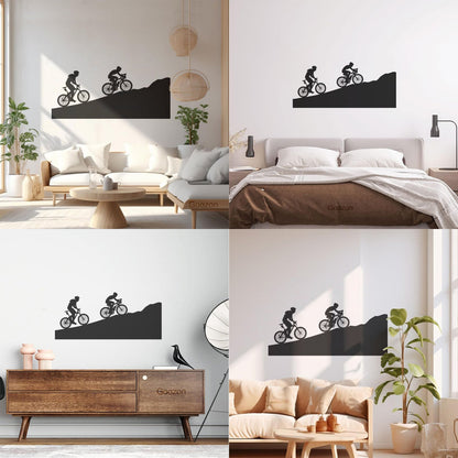 Healthy Lifestyle Cyclists Bicycle Riders Mountain Lettering Decals Personalized Customization