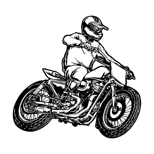 Wall Stickers Motorcycle Racer Motorbike Speed Biker Multi Color Selection