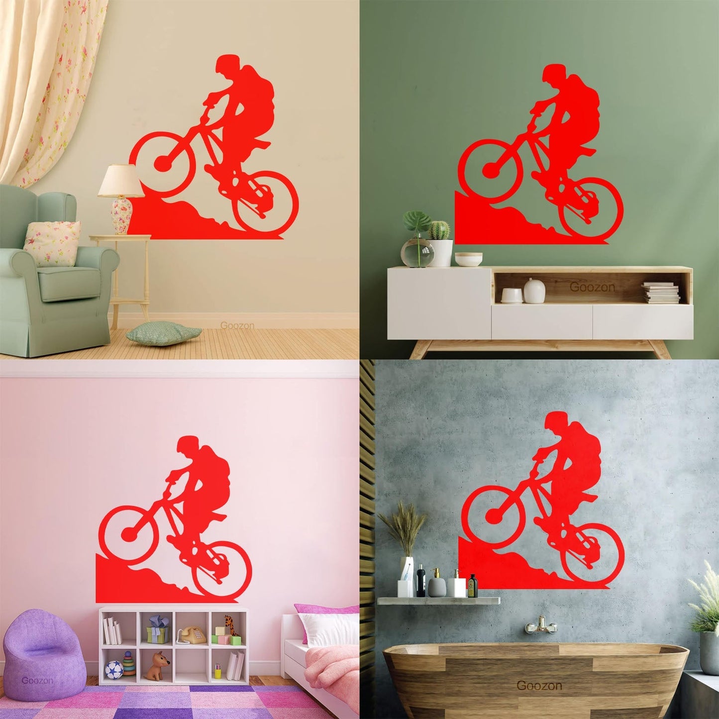 Lettering Stickers Mountain Biker Cyclist Bike Rentals Sport Motivation It Won'T Fall Off