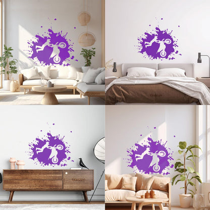 Wall Stickers Paster Paper Sport Race Biker Freestyle Motorcycle Speeds Glass Stickers