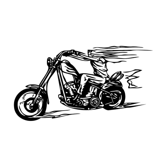 Fire Skeleton Biker Bike Motorcycle Racer Vinyl Art Sticker Do Not Damage The Wall Surface