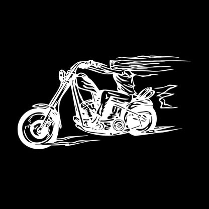 Fire Skeleton Biker Bike Motorcycle Racer Vinyl Art Sticker Do Not Damage The Wall Surface