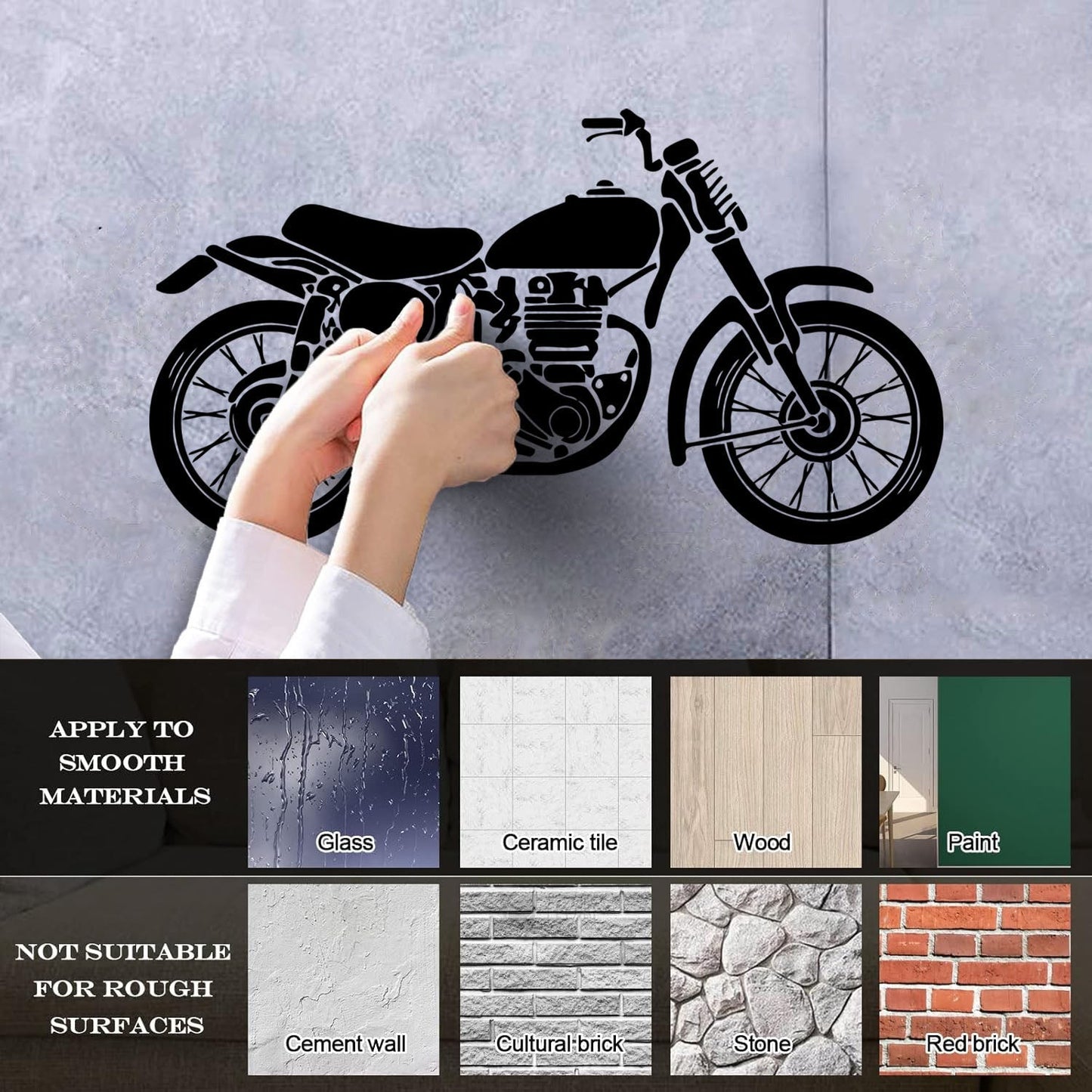 Wall Decals Pvc Transport Motorcycle Garage Bike Easy Installation