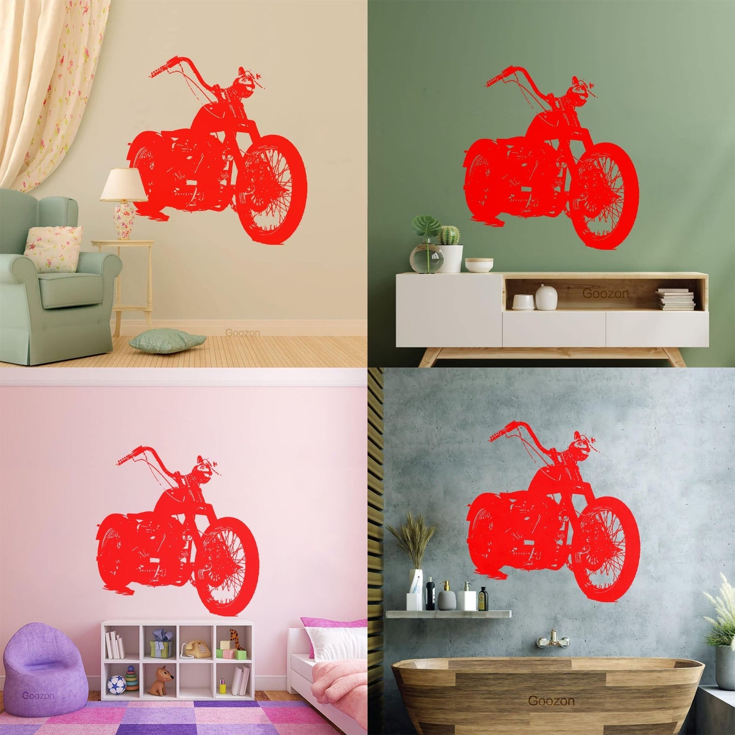 Vinyl Wall Decals Bike Biker Motorcycle Garage Speed Race Personalized Customization
