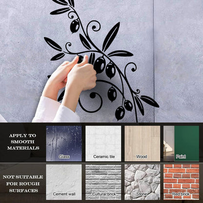 Wall Stickers Olive Branch Mature Fruit Foliage Glass Stickers