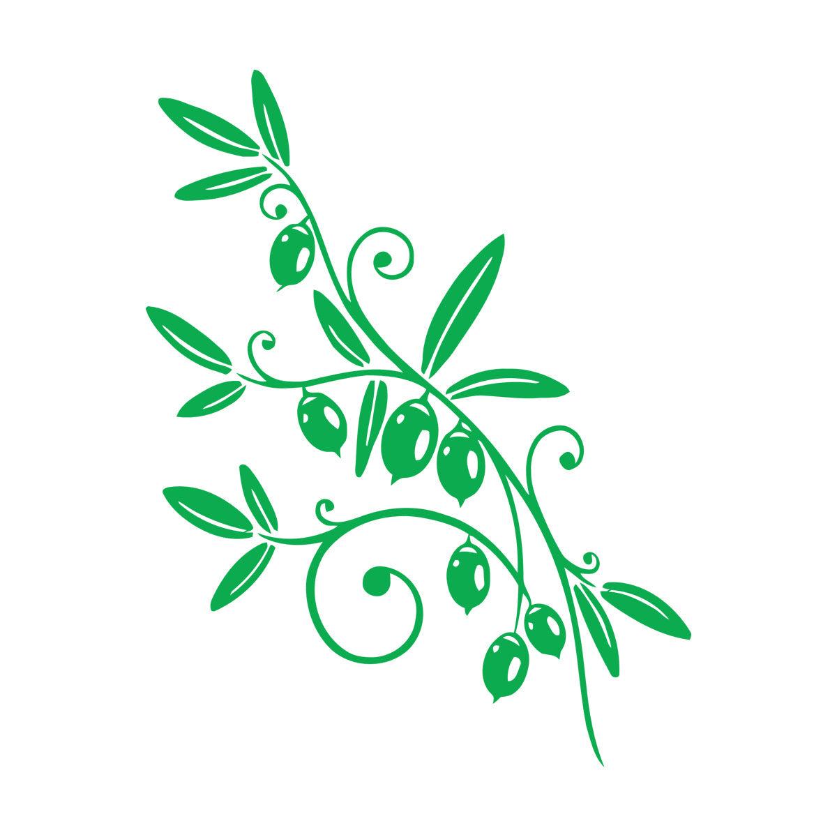 Wall Stickers Olive Branch Mature Fruit Foliage Glass Stickers