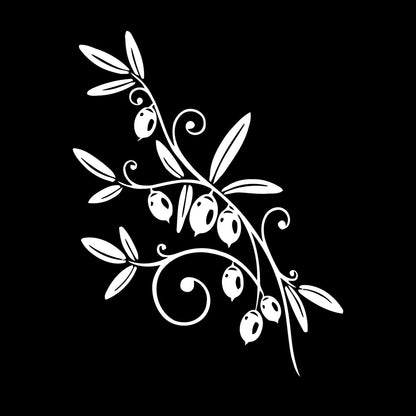 Wall Stickers Olive Branch Mature Fruit Foliage Glass Stickers