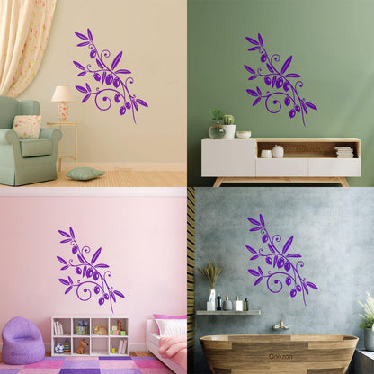 Wall Stickers Olive Branch Mature Fruit Foliage Glass Stickers