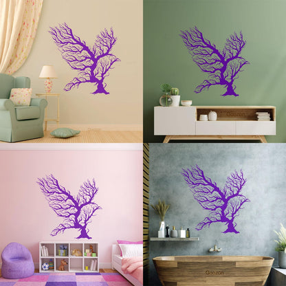 Abstract Bird Branches Tribal Home Idea Engraving Stickers Removable Without Leaving Glue