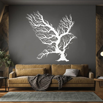 Abstract Bird Branches Tribal Home Idea Engraving Stickers Removable Without Leaving Glue