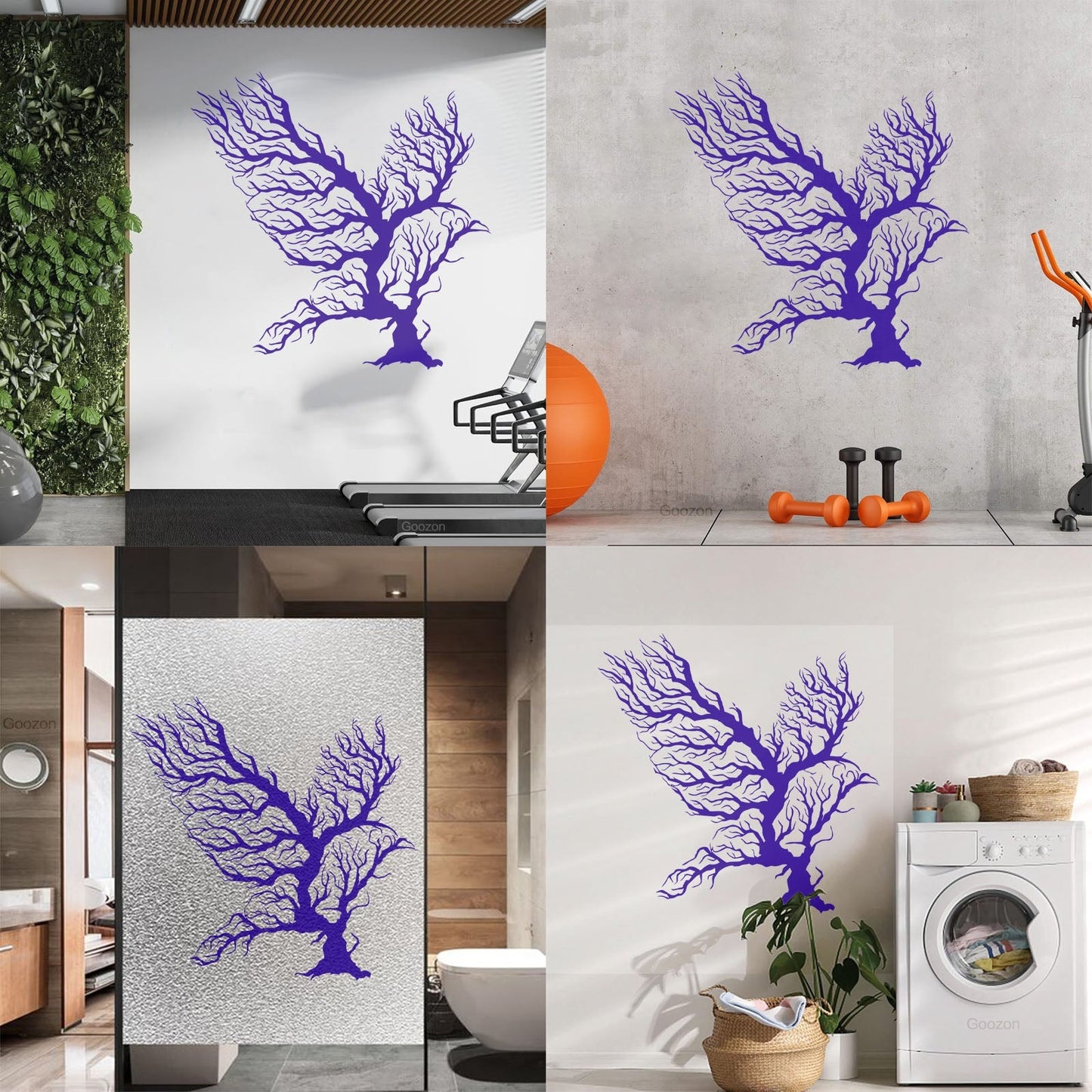 Abstract Bird Branches Tribal Home Idea Engraving Stickers Removable Without Leaving Glue