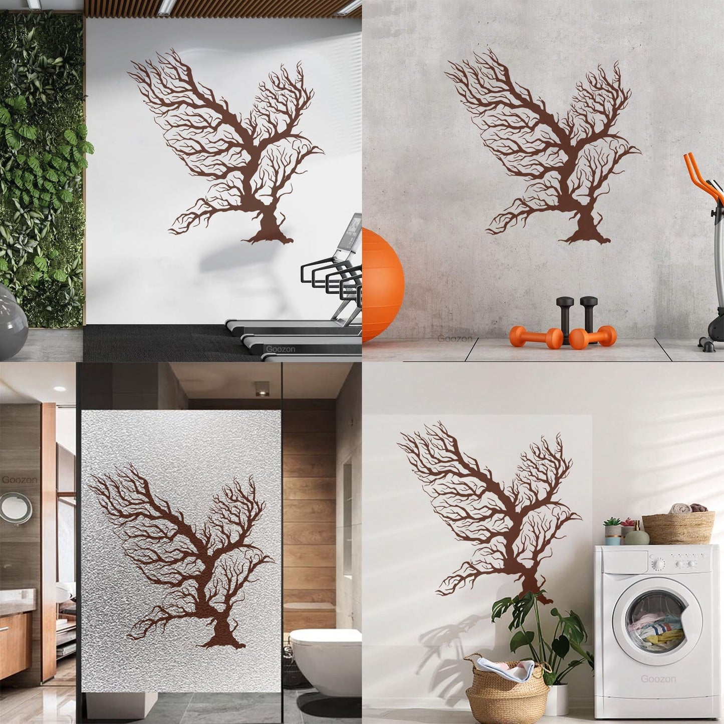Abstract Bird Branches Tribal Home Idea Engraving Stickers Removable Without Leaving Glue