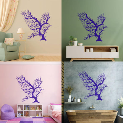 Abstract Bird Branches Tribal Home Idea Engraving Stickers Removable Without Leaving Glue