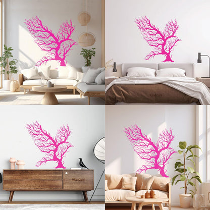 Abstract Bird Branches Tribal Home Idea Engraving Stickers Removable Without Leaving Glue
