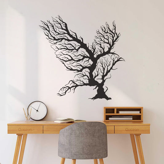 Abstract Bird Branches Tribal Home Idea Engraving Stickers Removable Without Leaving Glue