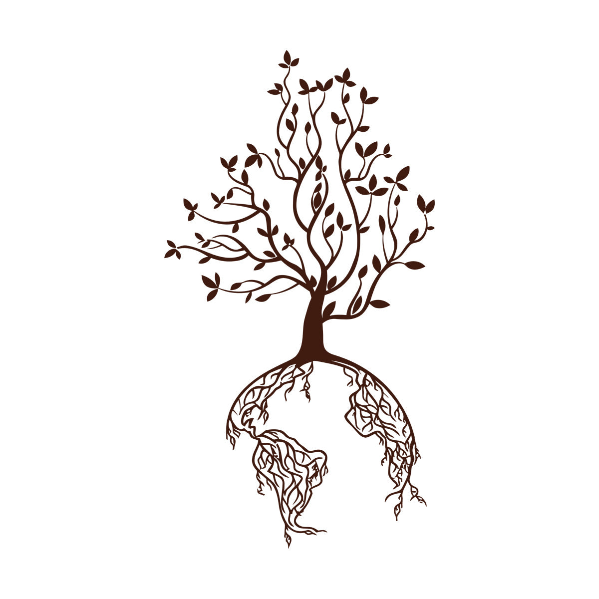 Lettering Stickers Abstract World Tree Branch Roots Natural Forest Multi Color Selection