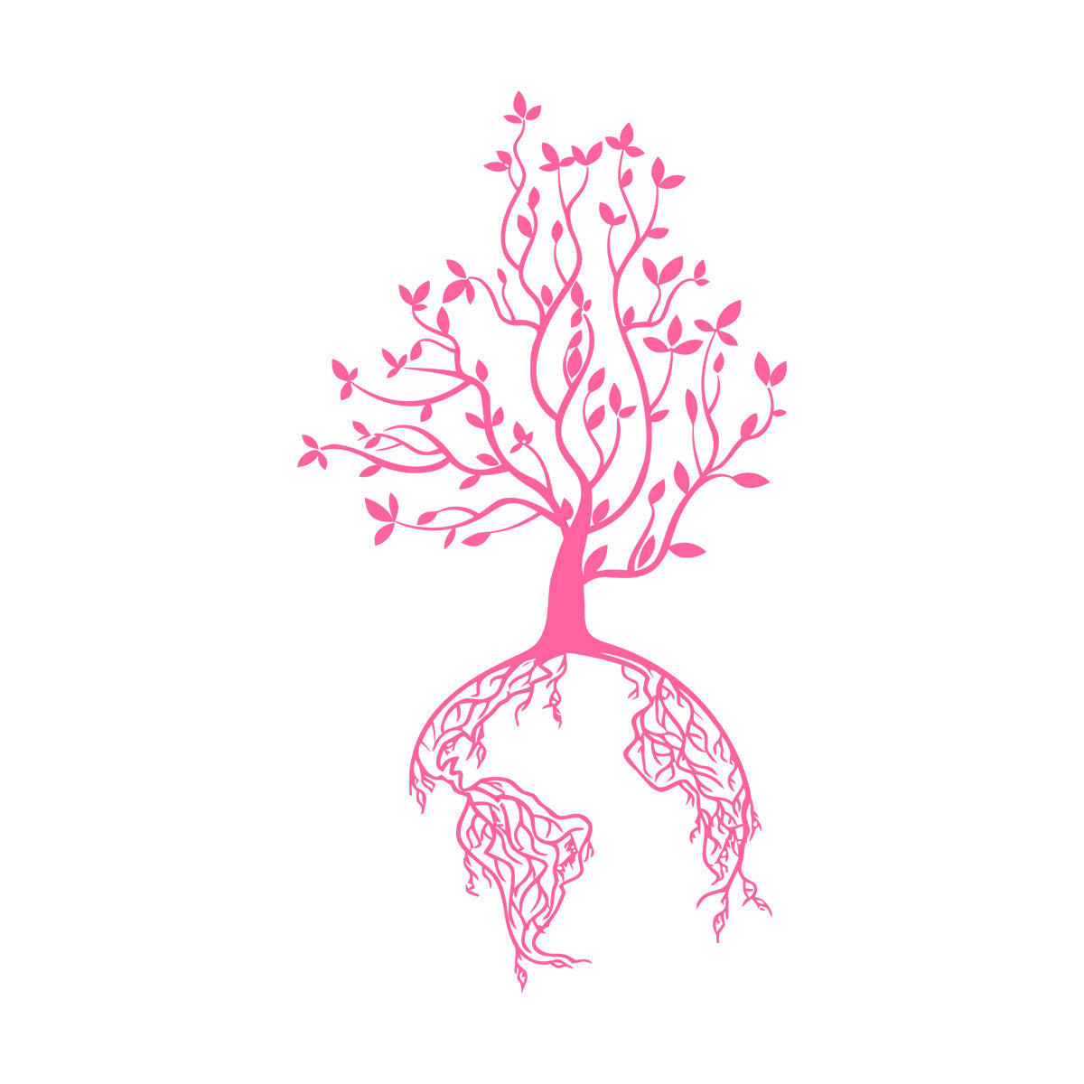 Lettering Stickers Abstract World Tree Branch Roots Natural Forest Multi Color Selection