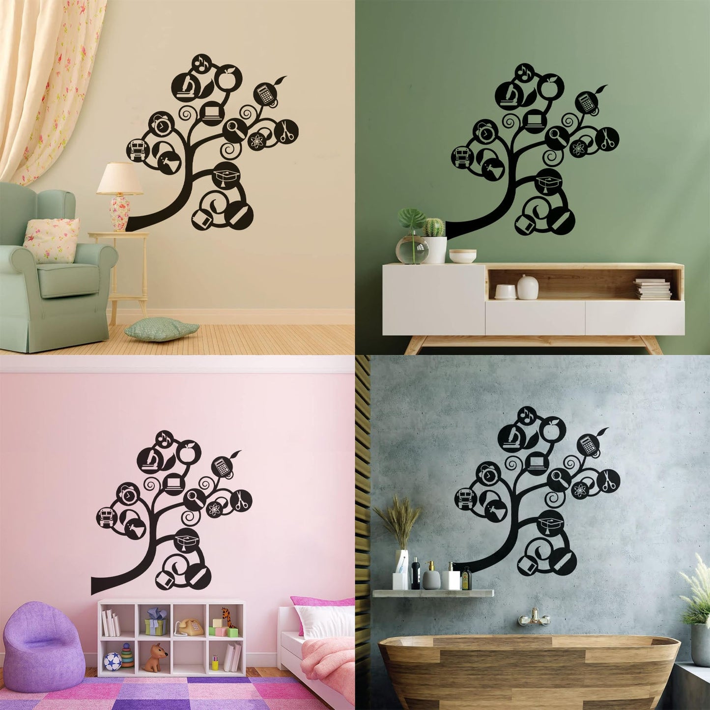 Mural And Wall Vinyl Decal Science Tree Branch Brain Classroom Study Room It Won'T Fall Off