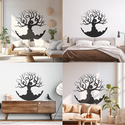 Fine Carving Stickers Beautiful Bare Tree Branches Living Bedroom Art Decoration