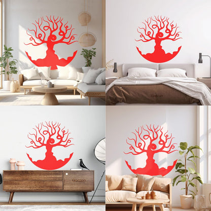 Fine Carving Stickers Beautiful Bare Tree Branches Living Bedroom Art Decoration