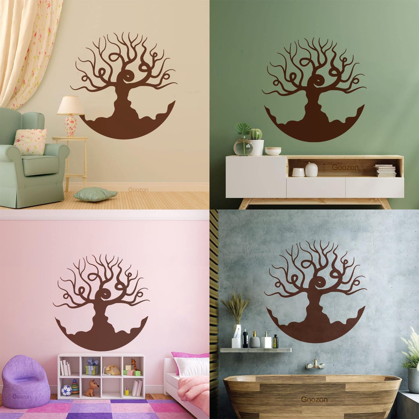 Fine Carving Stickers Beautiful Bare Tree Branches Living Bedroom Art Decoration