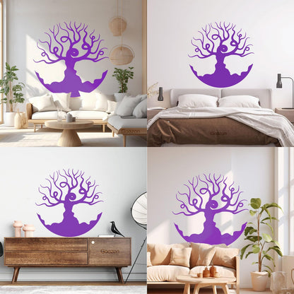Fine Carving Stickers Beautiful Bare Tree Branches Living Bedroom Art Decoration