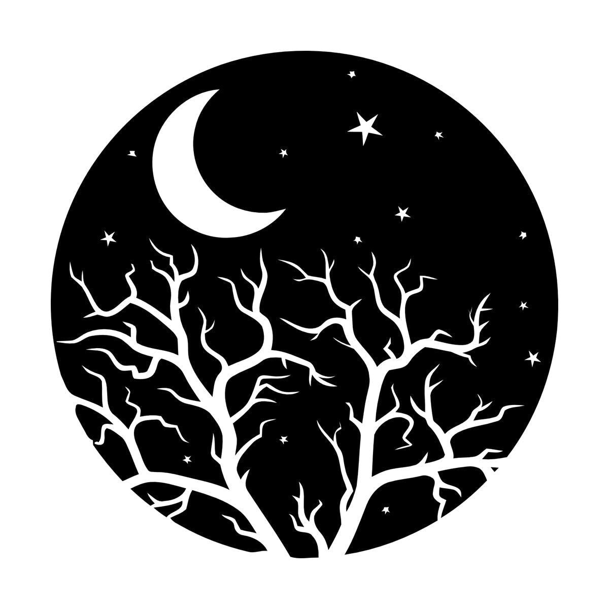 Vinyl Art Sticker Bedroom Good Night Stars Tree Branch Window Decals