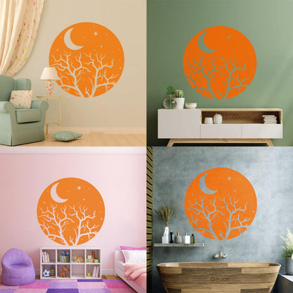 Vinyl Art Sticker Bedroom Good Night Stars Tree Branch Window Decals