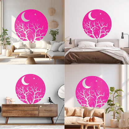 Vinyl Art Sticker Bedroom Good Night Stars Tree Branch Window Decals