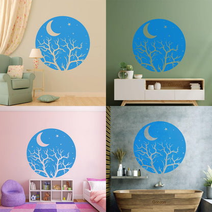 Vinyl Art Sticker Bedroom Good Night Stars Tree Branch Window Decals