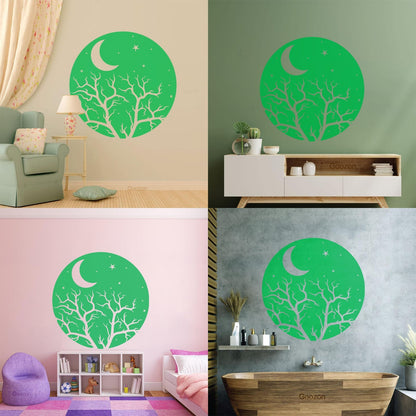 Vinyl Art Sticker Bedroom Good Night Stars Tree Branch Window Decals