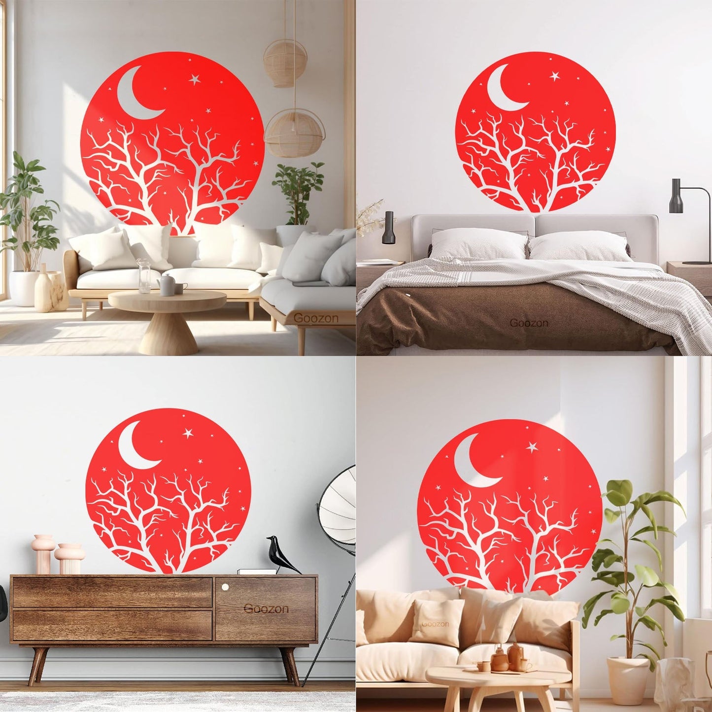 Vinyl Art Sticker Bedroom Good Night Stars Tree Branch Window Decals