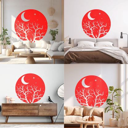 Vinyl Art Sticker Bedroom Good Night Stars Tree Branch Window Decals