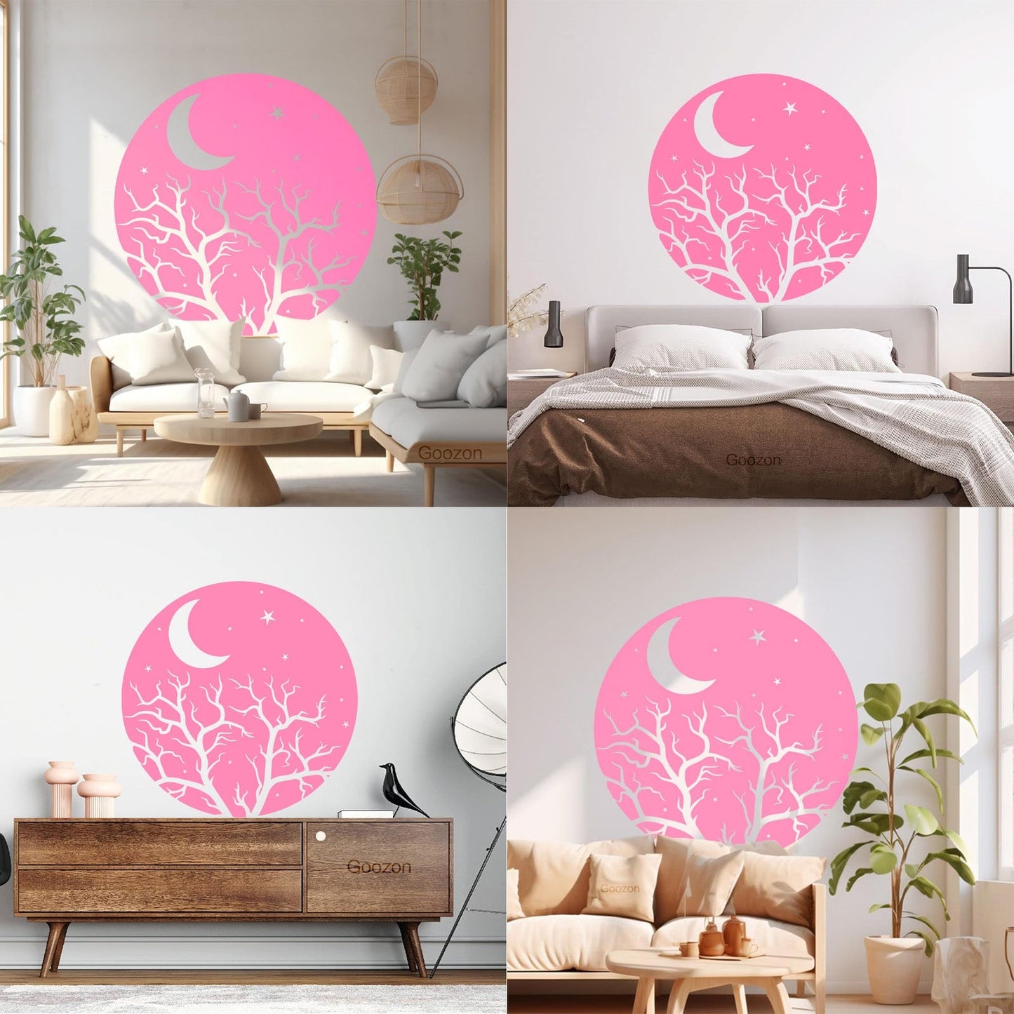 Vinyl Art Sticker Bedroom Good Night Stars Tree Branch Window Decals