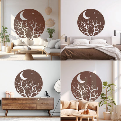 Vinyl Art Sticker Bedroom Good Night Stars Tree Branch Window Decals
