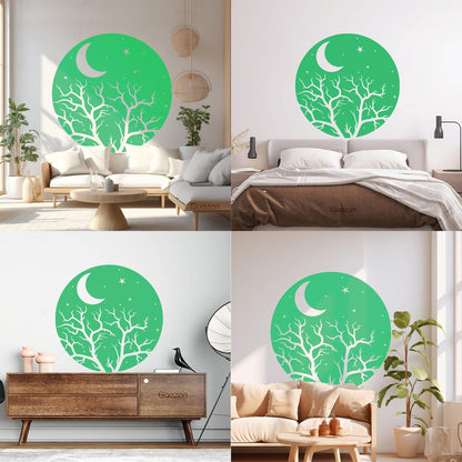 Vinyl Art Sticker Bedroom Good Night Stars Tree Branch Window Decals