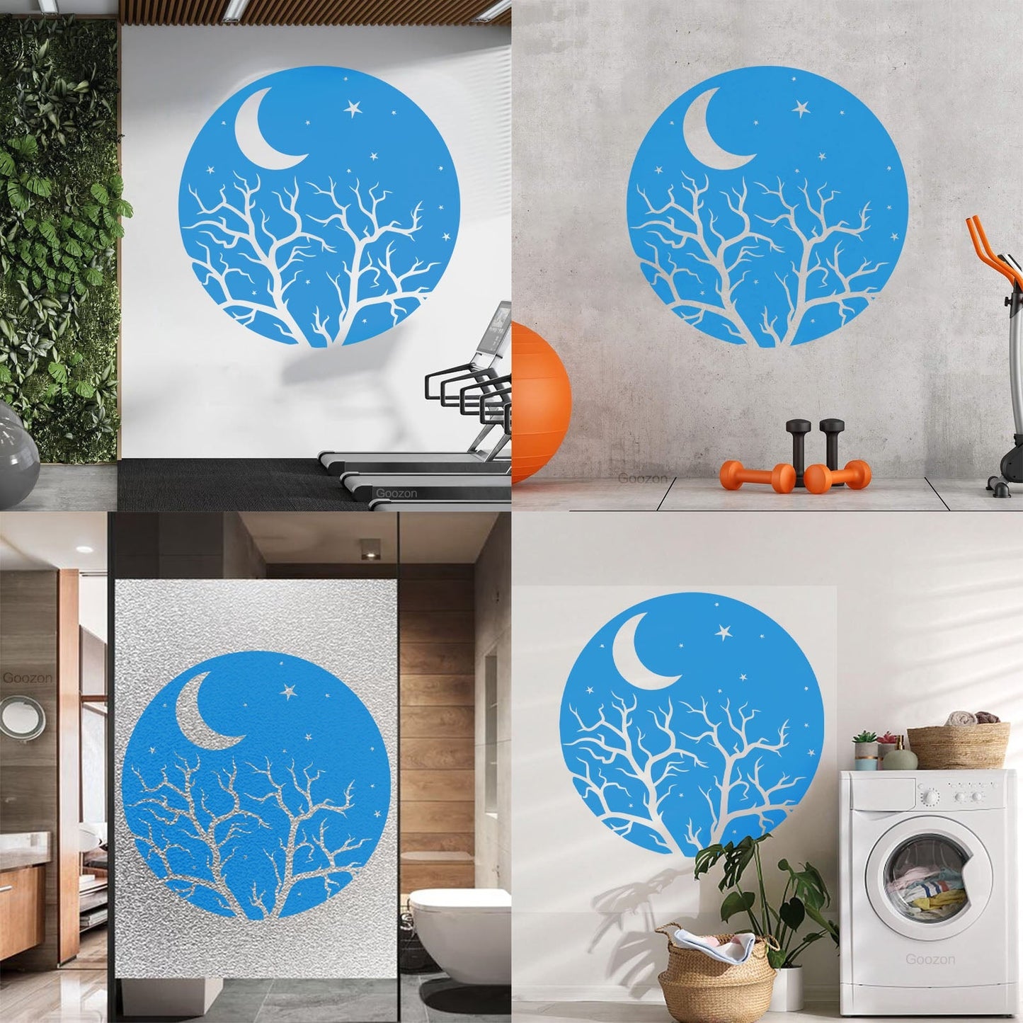 Vinyl Art Sticker Bedroom Good Night Stars Tree Branch Window Decals