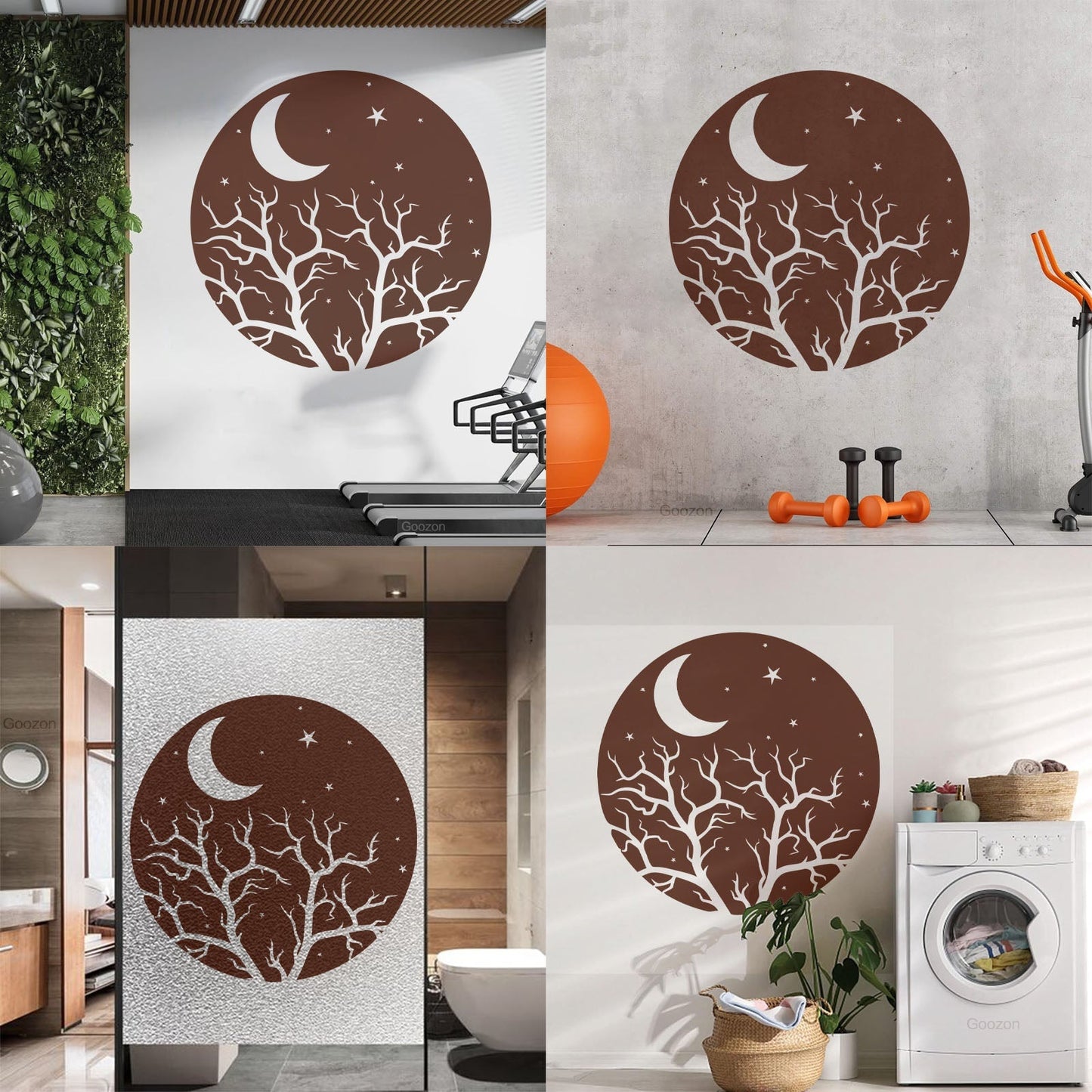 Vinyl Art Sticker Bedroom Good Night Stars Tree Branch Window Decals