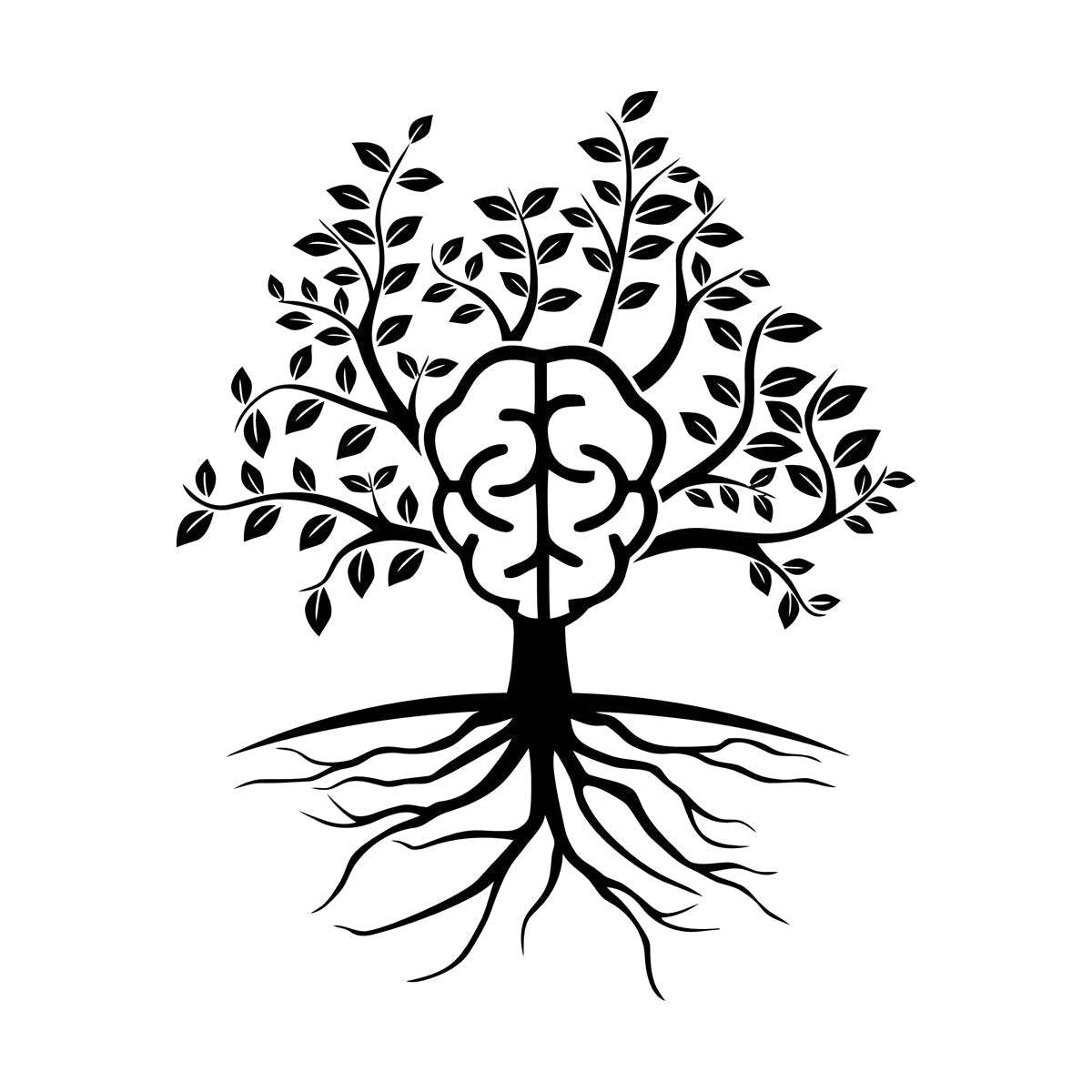 Fine Carving Decals Brain Tree Branch Leaves Home Can Modify And Add Information