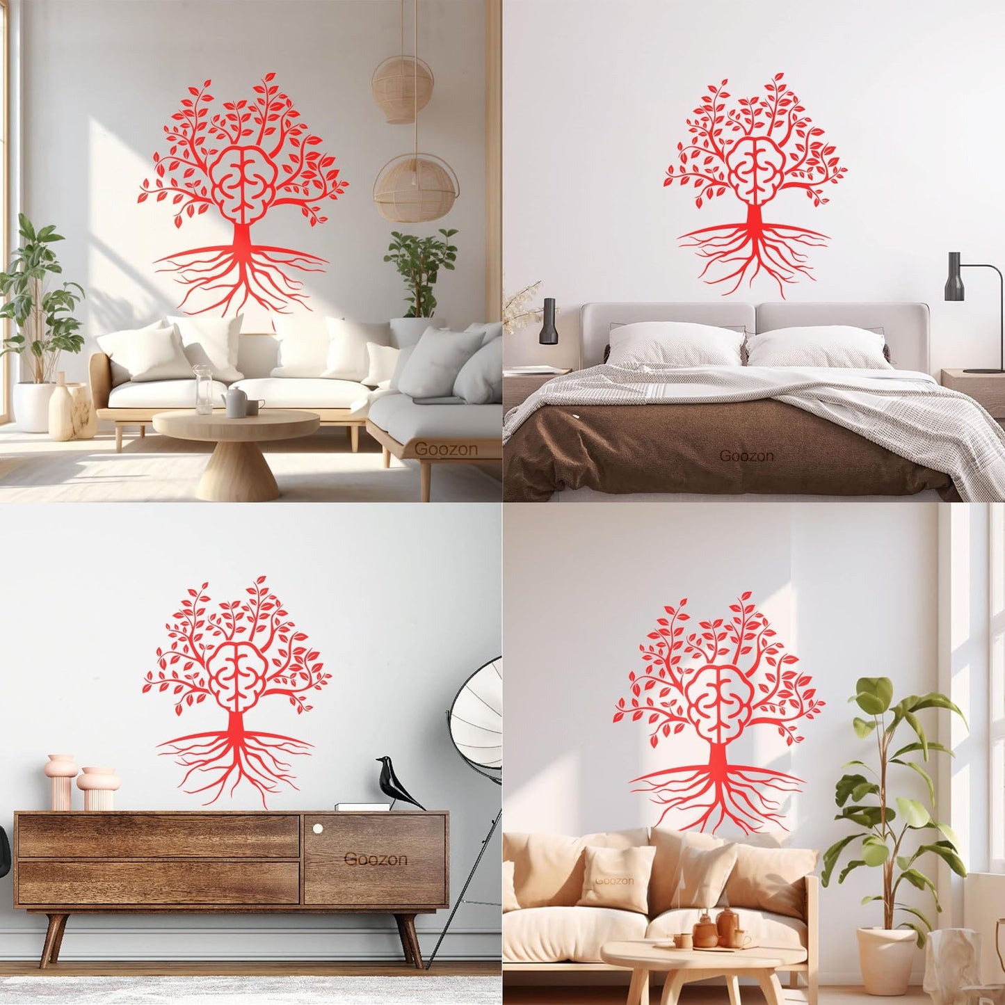 Fine Carving Decals Brain Tree Branch Leaves Home Can Modify And Add Information