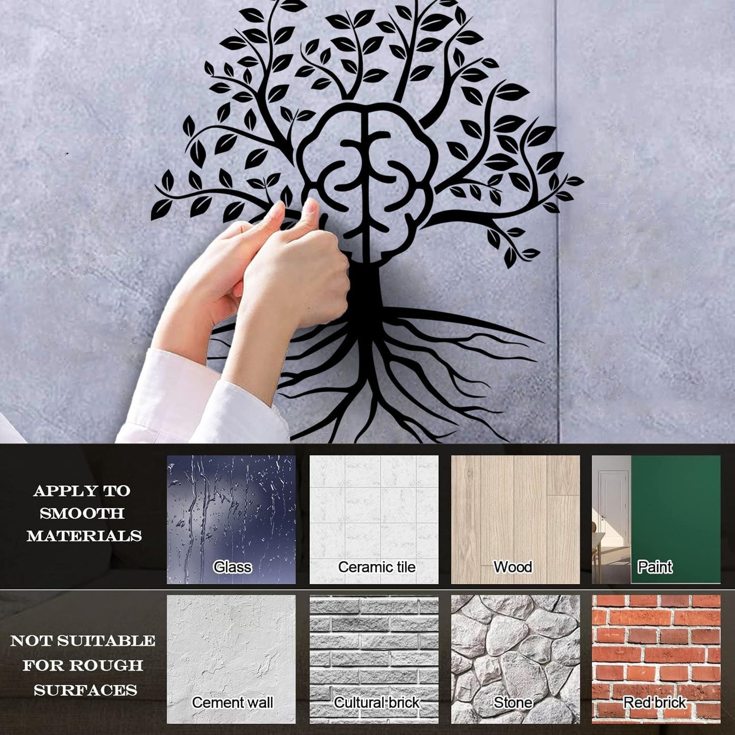 Fine Carving Decals Brain Tree Branch Leaves Home Can Modify And Add Information