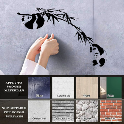 Vinyl Art Sticker Branch Bamboo Tree Panda Asian Animal Art Decoration