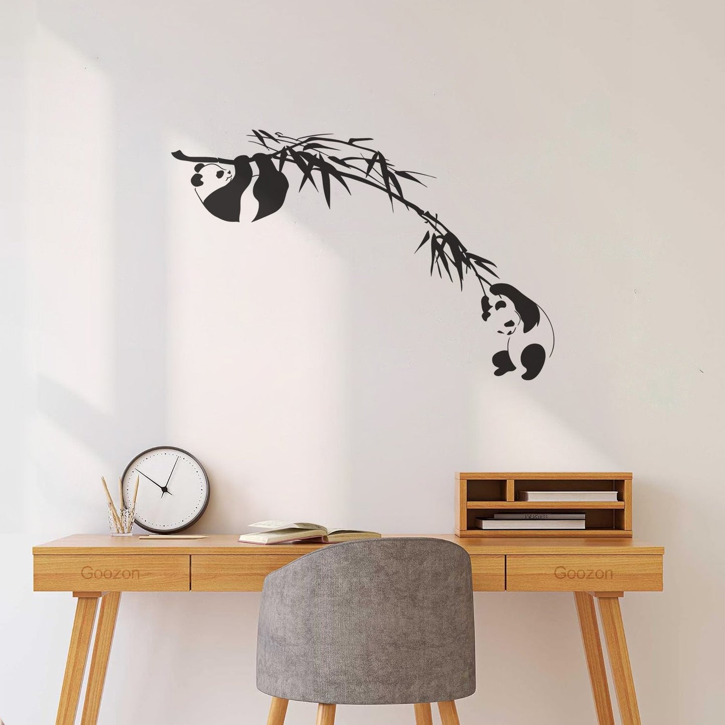 Vinyl Art Sticker Branch Bamboo Tree Panda Asian Animal Art Decoration
