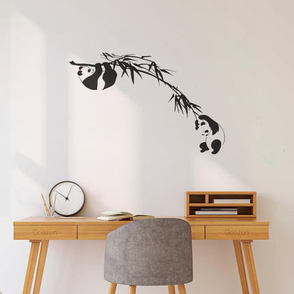 Vinyl Art Sticker Branch Bamboo Tree Panda Asian Animal Art Decoration