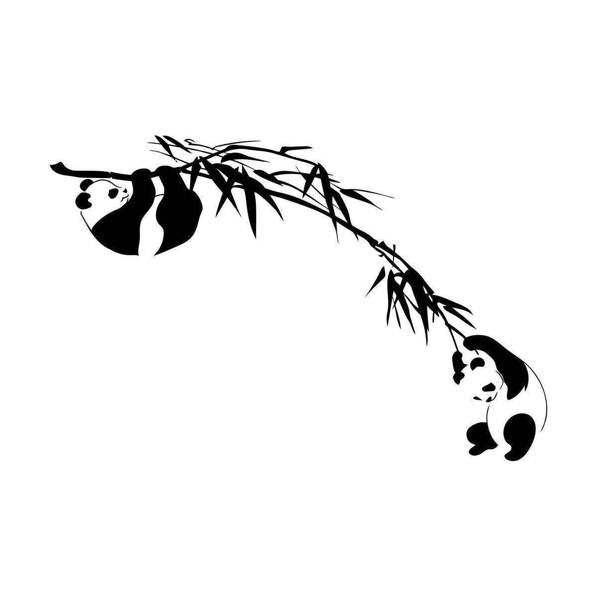 Vinyl Art Sticker Branch Bamboo Tree Panda Asian Animal Art Decoration