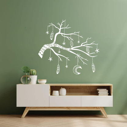 Vinyl Wall Stickers Branch Feathers Ation Tattoo Culture
